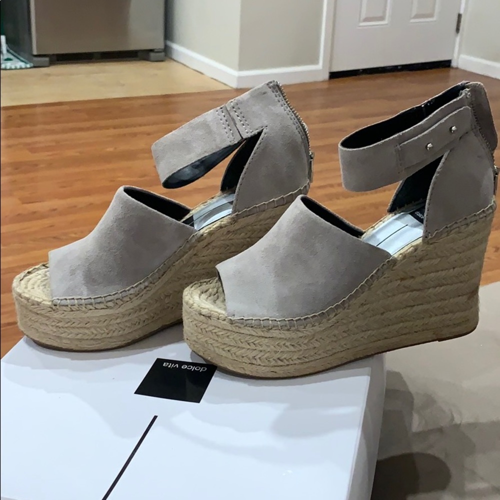Dolce vita smoke suede wedges